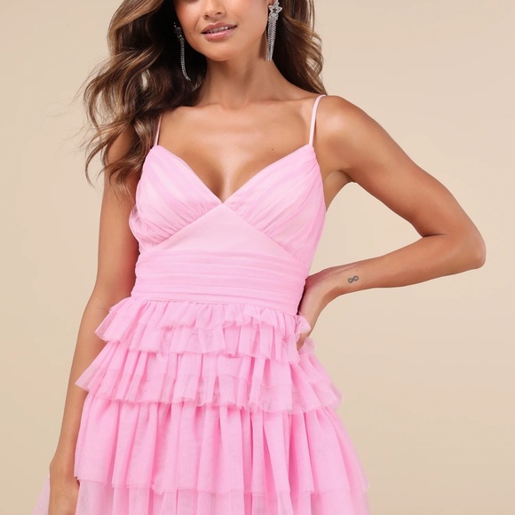 Lulus Dresses & Skirts - Elegant Pink Ruffled Dress